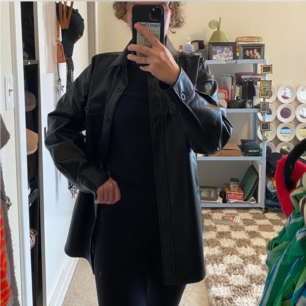 Aritzia Babaton Black Leather Jacket